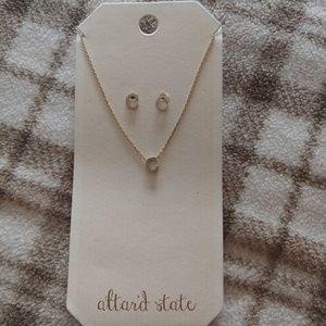 Altar'd State C stud earrings and necklace